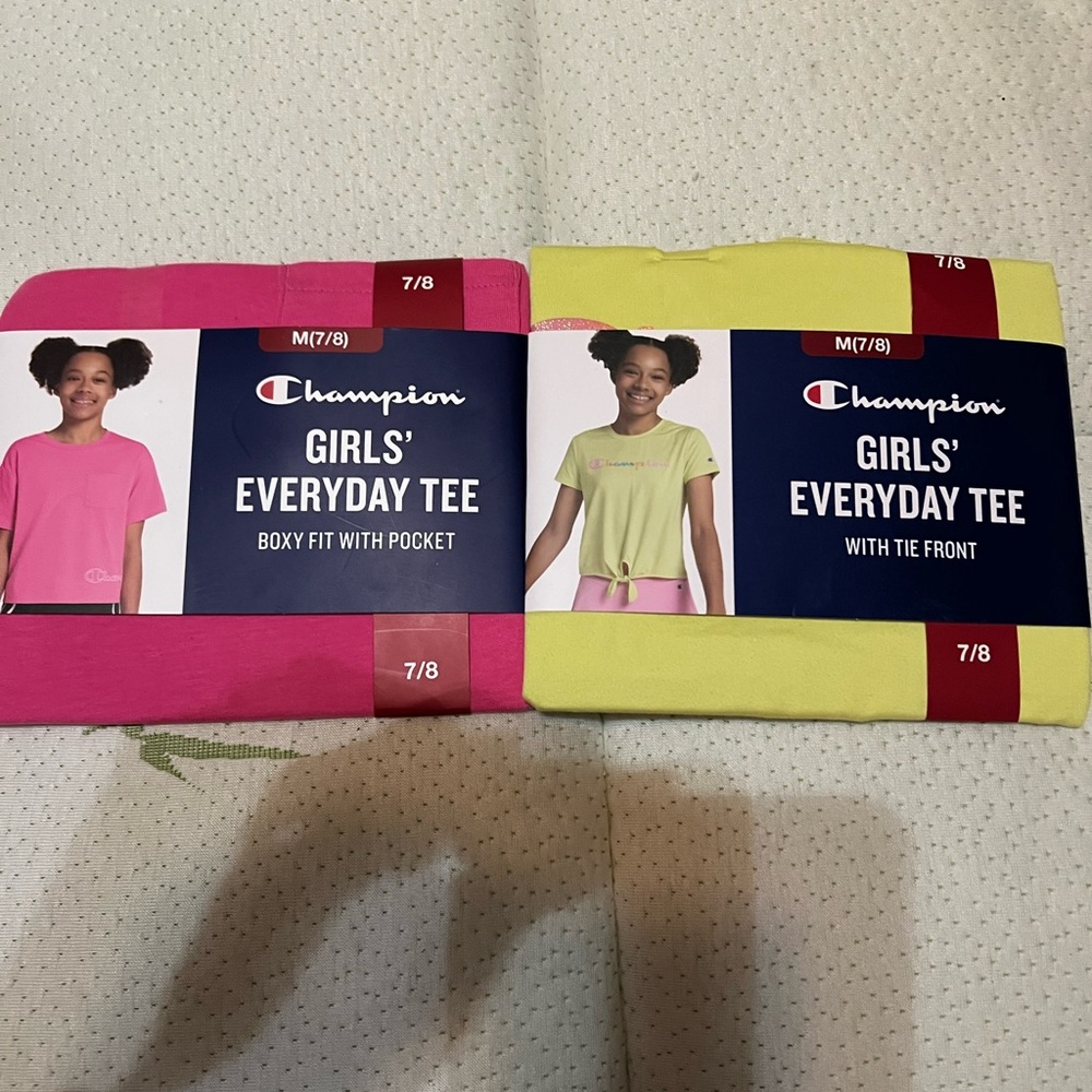 Champion Girls' Everyday Tee Sz 7/8 nwt 2 pack green and pink save on shipping